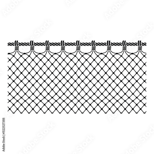Netting Texture Seamless Silhouette, Vector, Illustration, Icon, Logo, White Background.
