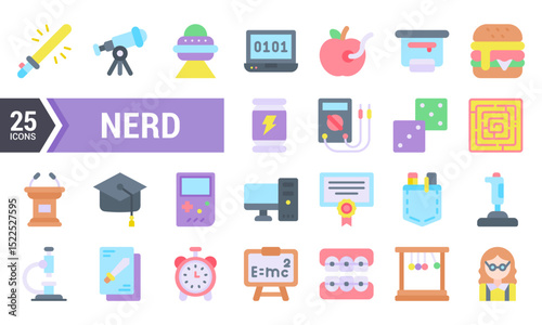 25 Colorful Nerd Icons for Your Design Project.