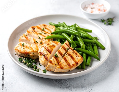 Grilled chicken breast with green beans (2)