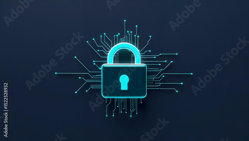 Cyber Security  Digital Padlock   Circuit Board