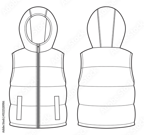 Kids down vest jacket with hood