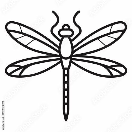 Dragonfly outline icon on white background