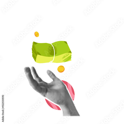 Hand with Money Collage⁠
