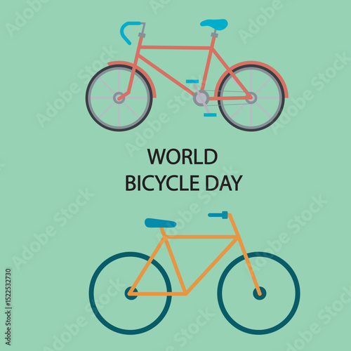 modern flat vector illustration World Bicycle Day. bicycle with clean lines and minimalistic details foot cycle