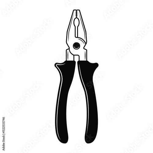 Combination Plier vintage classic retro silhouette icon vector illustration design on white background