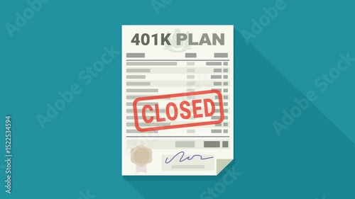 Appearance of a 401K plan and red stamping of the wording 