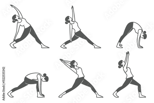 Yoga Pose Icon Set