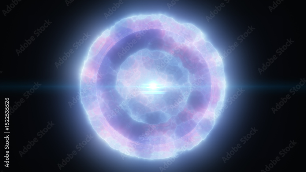 Fototapeta premium Soft glowing energy sphere with pale hues and gentle light flares, emitting an ethereal and futuristic glow