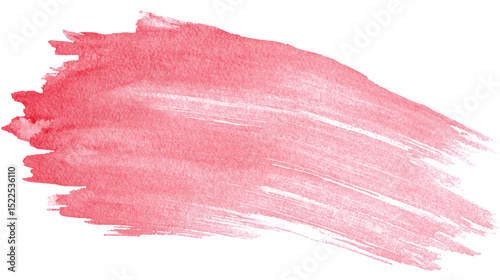  Soft Pink Watercolor Brush Stroke Texture on Transparent Background