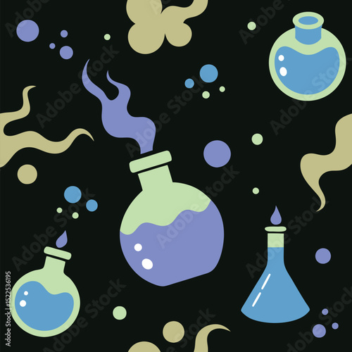 Science lab equipment vector illustration background art