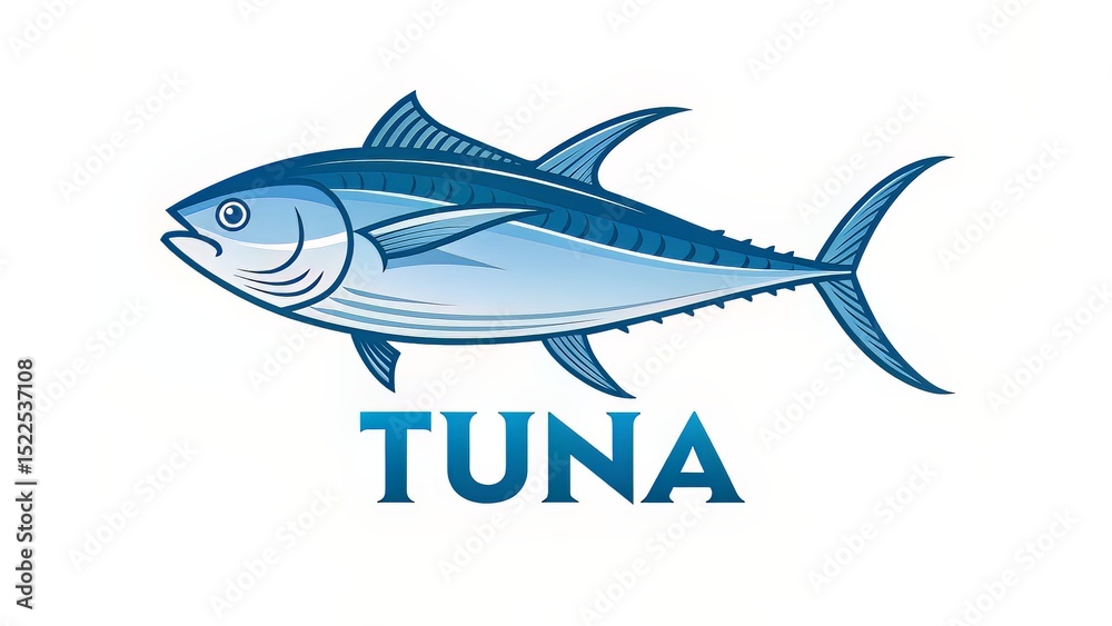 Fototapeta premium Elegant Line-Art Fish in Motion Above Sans-Serif Branding Text