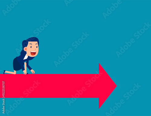 Competition. Businessman ready to take off