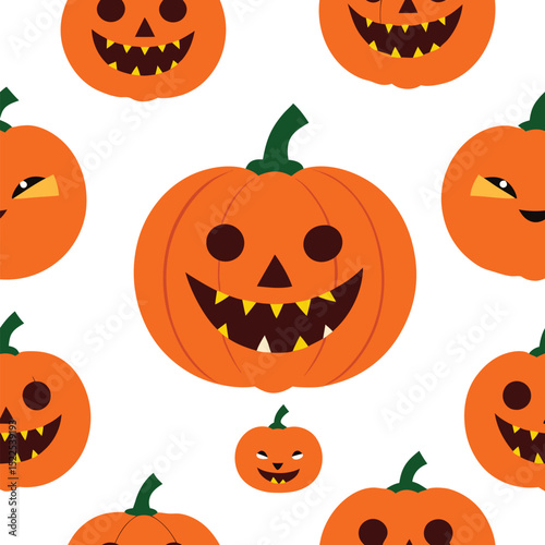 Halloween pumpkin pattern background for spooky season design