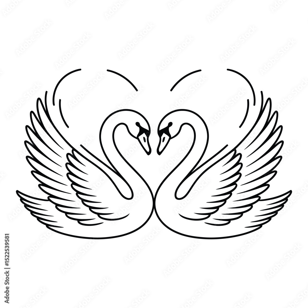 Fototapeta premium Personalized Valentine Card Icon, Vector, Illustration, Icon, Outline, Line Art, Silhouette, Logo, White Background.