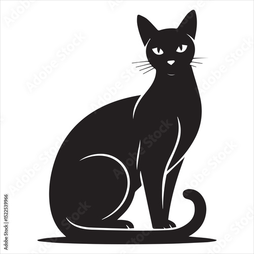 Wallpaper Mural Cat silhouette vector illustration Torontodigital.ca