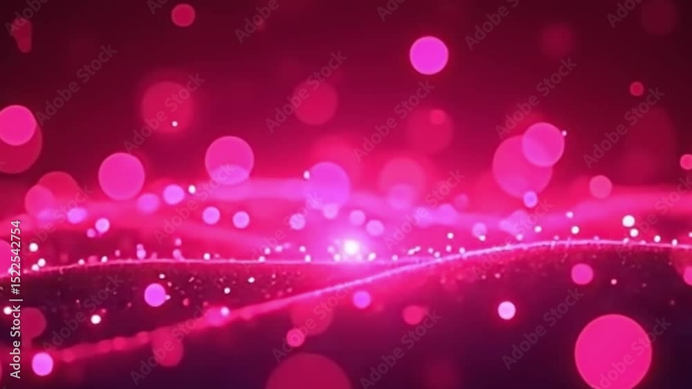 neon pink bokeh background, glowing particles loop, dreamy abstract background, 4K seamless video, soft blur neon lights, cinematic background loop, abstract shimmer particles, ambient light overlay, 