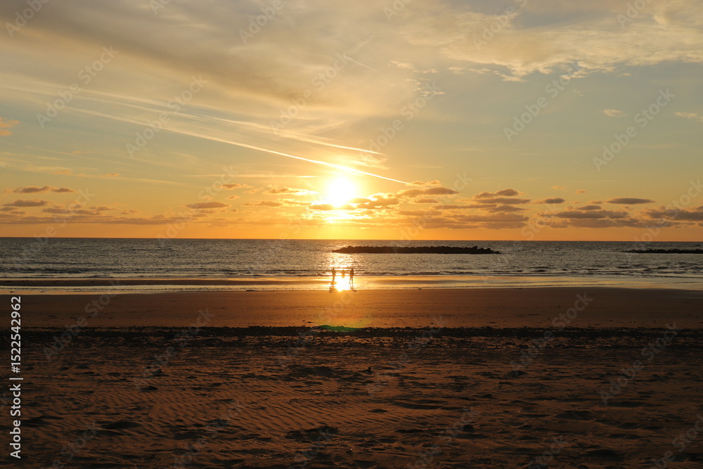 Naklejka premium sunset at the beach