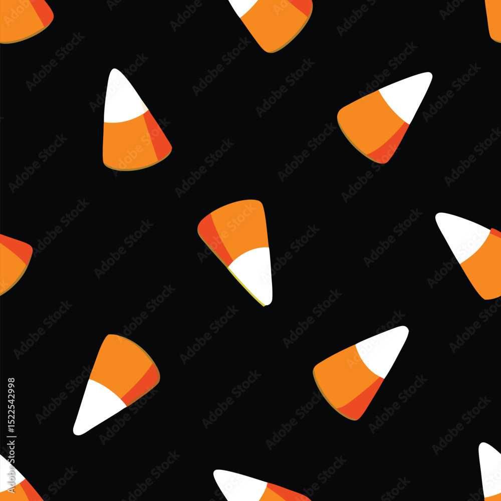 Fototapeta premium Halloween candy corn seamless pattern festive background