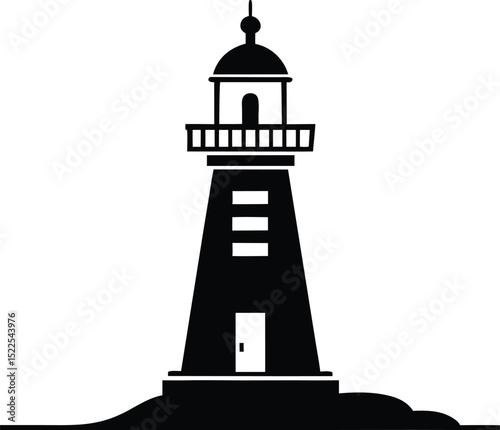 Lighthouse Vector Art, Lighthouse silhouette Icon Clipart
