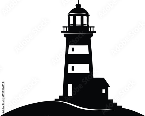 Lighthouse Vector Art, Lighthouse silhouette Icon Clipart