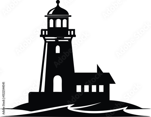 Lighthouse Vector Art, Lighthouse silhouette Icon Clipart