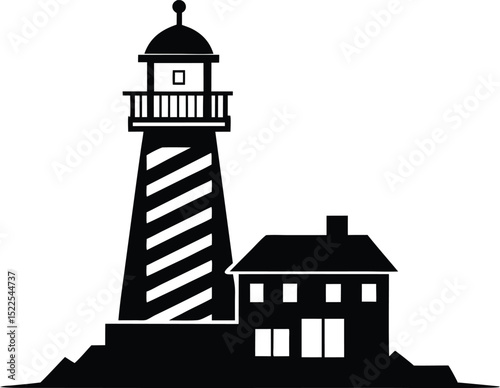 Lighthouse Vector Art, Lighthouse silhouette Icon Clipart