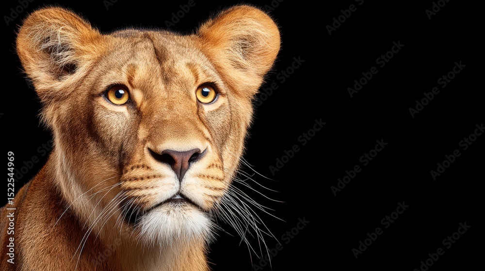 Obraz premium Majestic Lioness Portrait Wildlife Nature Big Cat Animal Photography Close up Studi
