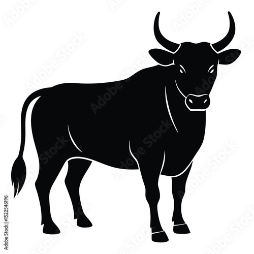 Majestic Bull Silhouette A Powerful Symbol of Strength and Power