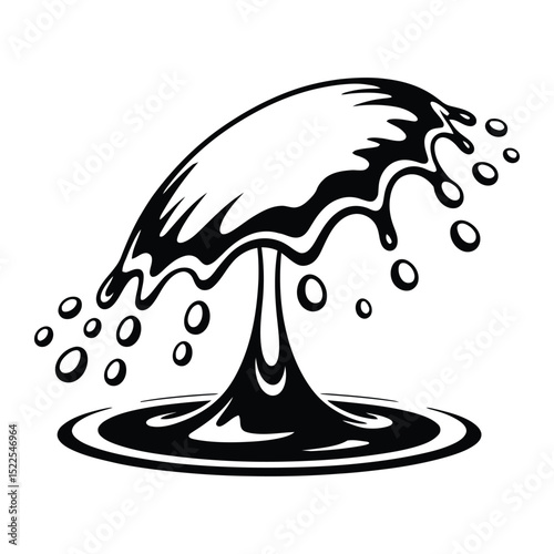 Frozen Motion Droplets Silhouette, Vector, Illustration, Icon, Logo, White Background.