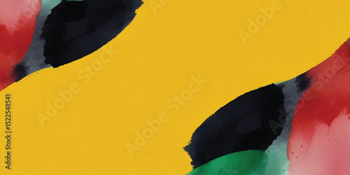 Juneteenth watercolor background Celebrate Freedom Day Greeting Card, Poster, Banner. African-American History June 19 Celebration Day june, background, red, yellow, green, black, event, history, temp