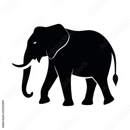 Elephant silhouette vector isolated on white background