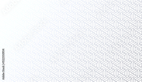Monochrome Geometric Pattern with Subtle White Gradient, Abstract Ornamental Art, Repeating Cuboid and Pyramid Shapes on Pale Background, Modern Design