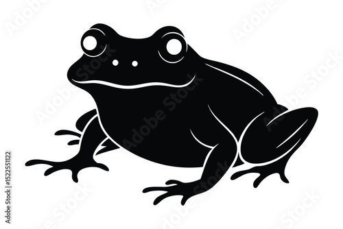 Frog silhouette isolated on white background. Vector illustration for your design