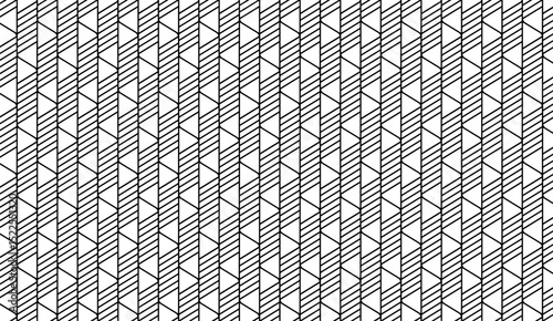 Contemporary black and white striped triangle vector background for fabric, geometric textile, modern graphic design, seamless pattern ideal for wallpaper, and minimalist backdrops