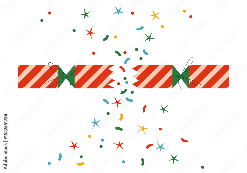 © Katsiaryna Hatsak - Party open cracker with confetti. Festive fun. Merry Christmas and Happy New Year. Open with serpentine sparkles. Festive fun. Broken Christmas cracker with streamers. Holiday petard flapper surprise © Katsiaryna Hatsak - Party open cracker with confetti. Festive fun. Merry Christmas and Happy New Year. Open with serpentine sparkles. Festive fun. Broken Christmas cracker with streamers. Holiday petard flapper surprise