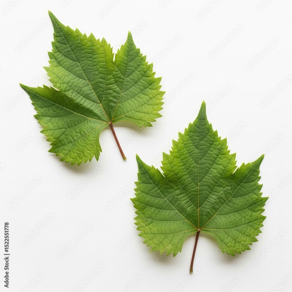 Fototapeta premium Grape leaves composite. White background