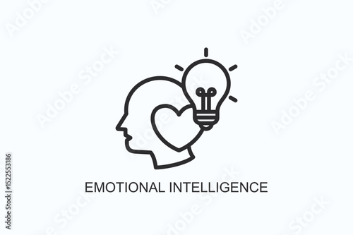 Emotional Intelligence Icon Or Logo Isolated Vector Illustration