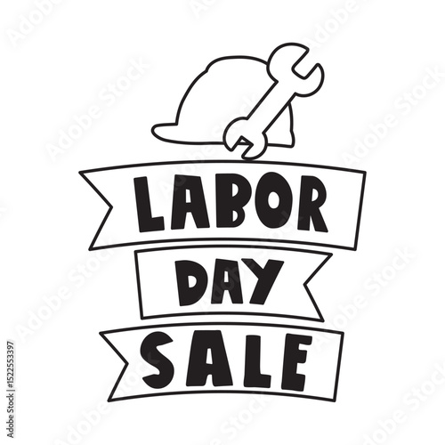 Outline design. Labor Day Sale. Vector illustration on white background.