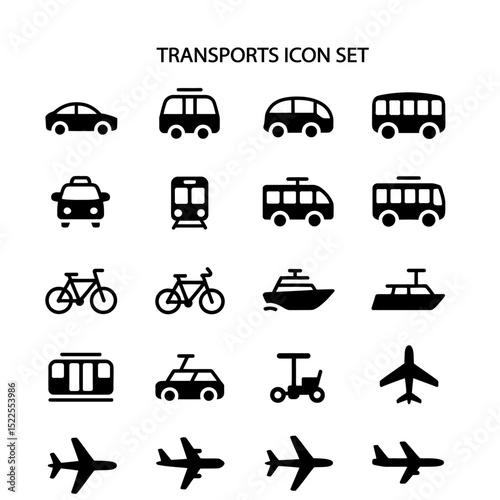 transport icon set 