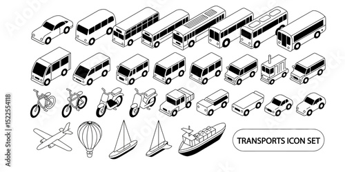transport icon set 