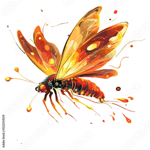 firefly, insect, animal, vector, transparent background, creature, lampyridae, nature, isolated, wing, beauty, colorful, beautiful
