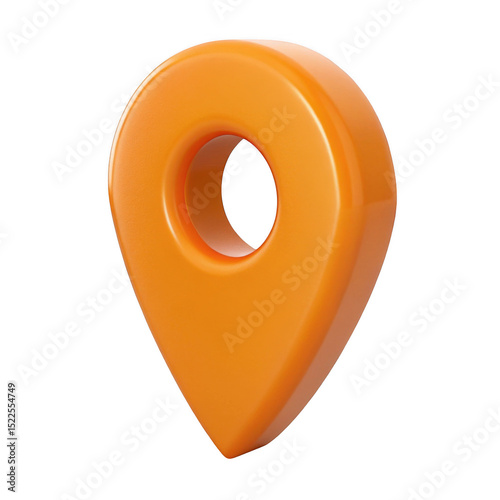 Three dimensional orange location marker icon