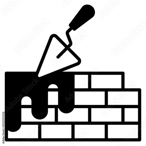 Brick outline mixed icon
