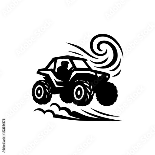 Dirt buggy race icon with transparent background