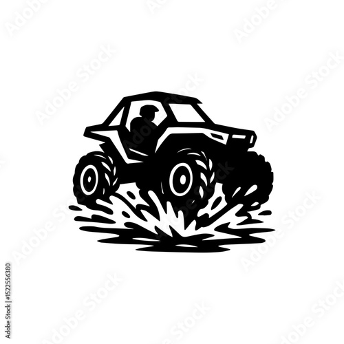 Dirt buggy race icon with transparent background