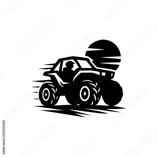 Dirt buggy race icon with transparent background