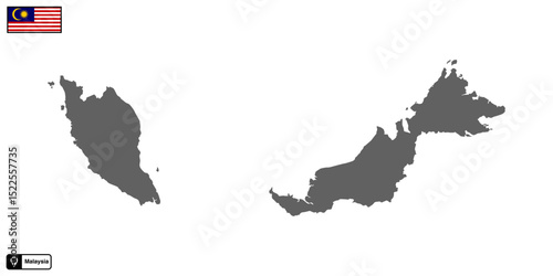 Photography Malaysia country map vector isolated on transparent background