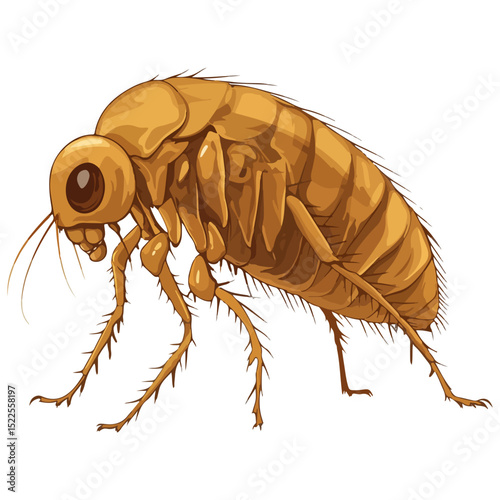 flea, insect, animal, vector, transparent background, creature, siphonaptera, isolated, nature, small