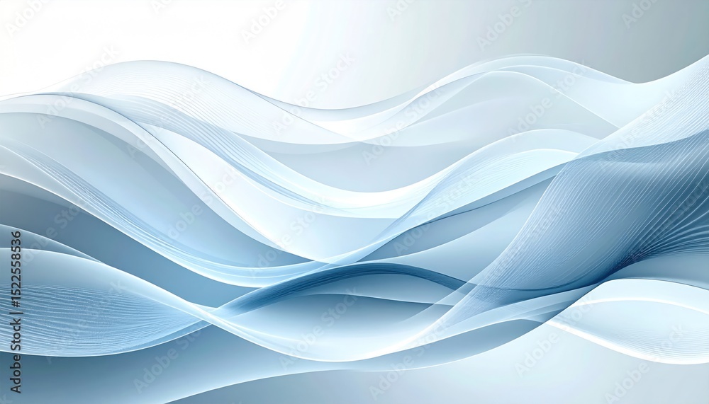 Fototapeta premium Abstract background of flowing, light blue waves