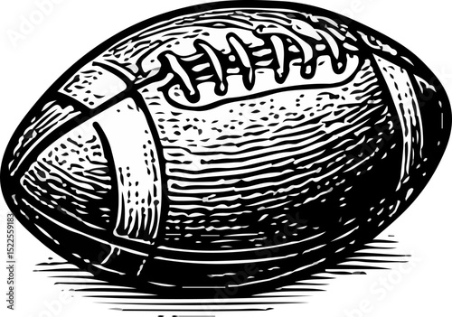 Hand-drawn American football sketch, perfect for sports and team illustrations